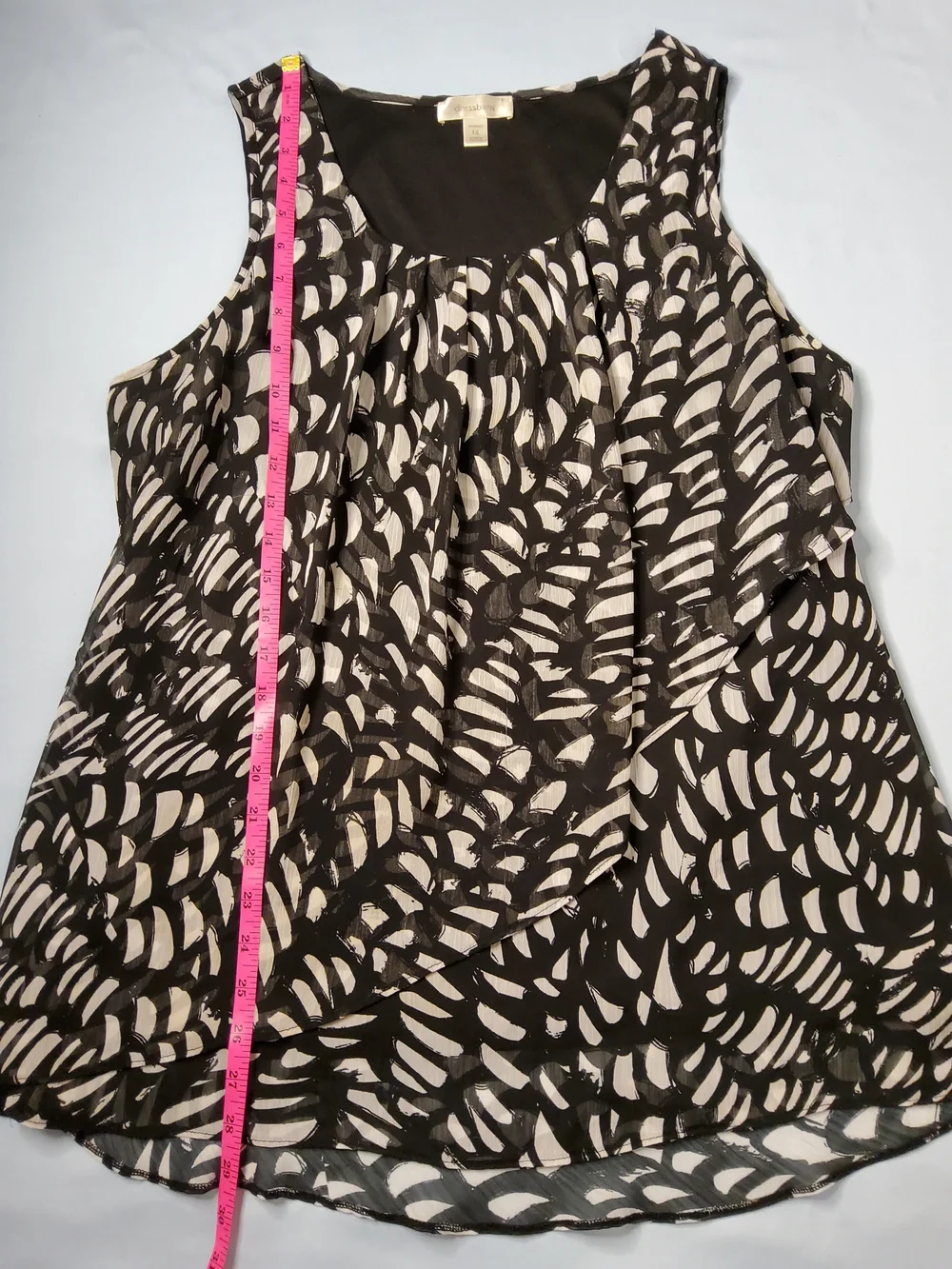 Dress Barn Black & White Printed Sleeveless Women's Camisole - Picture 4 of 6